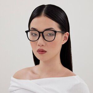 BRAND NEW Saint Laurent SL724/F 001 Black Demo Square Women Eyeglasses